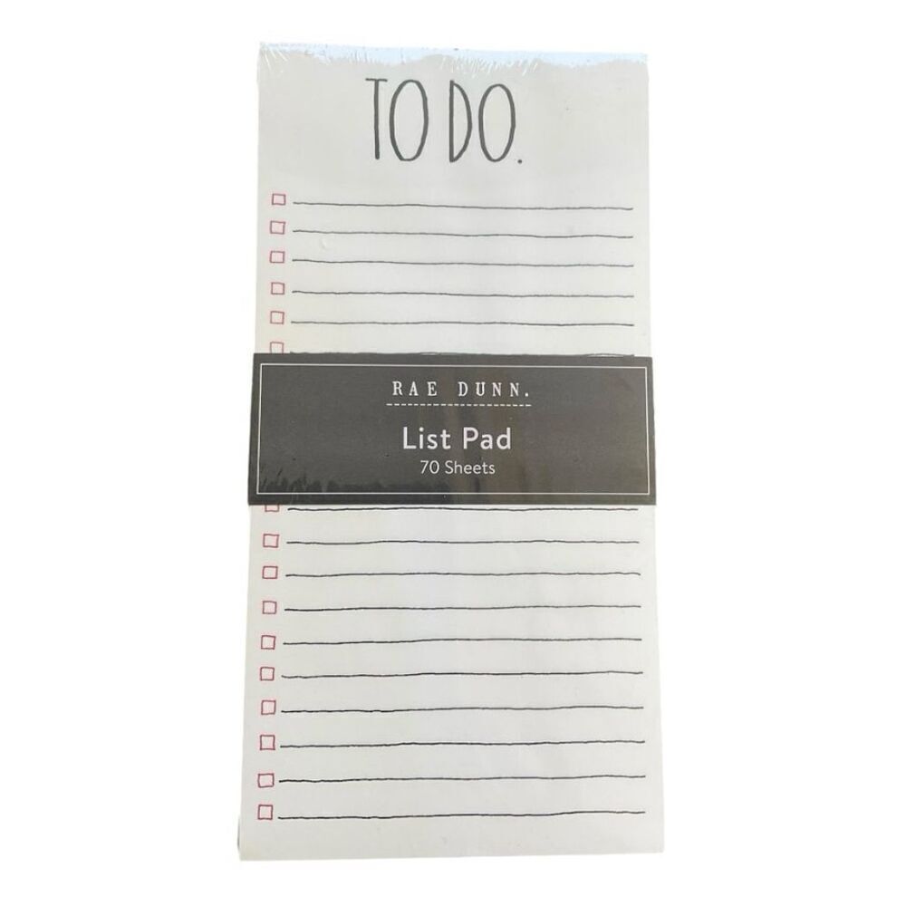 Rae Dunn To Do List Pad 70 Sheets Lined Paper Notepad